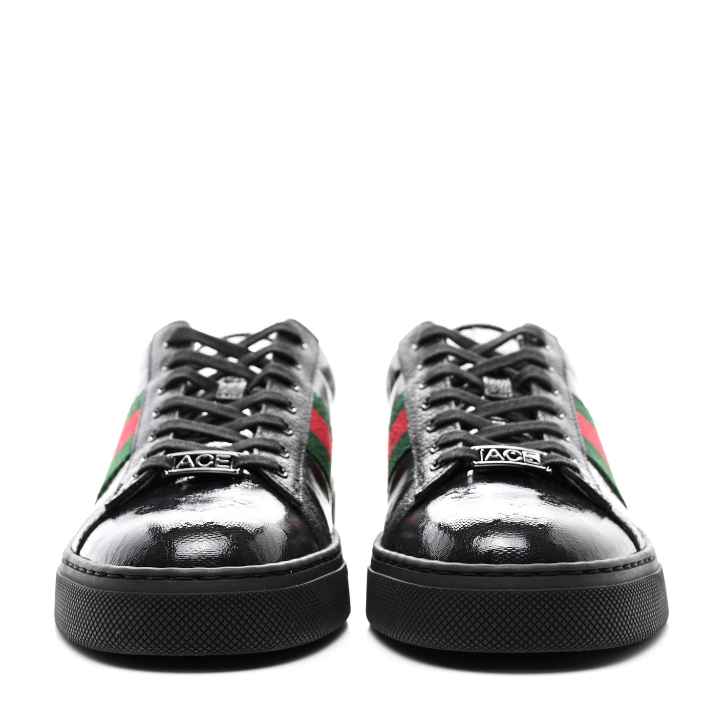 Crystal GG Monogram Web Womens New Ace Sneakers 37 Black