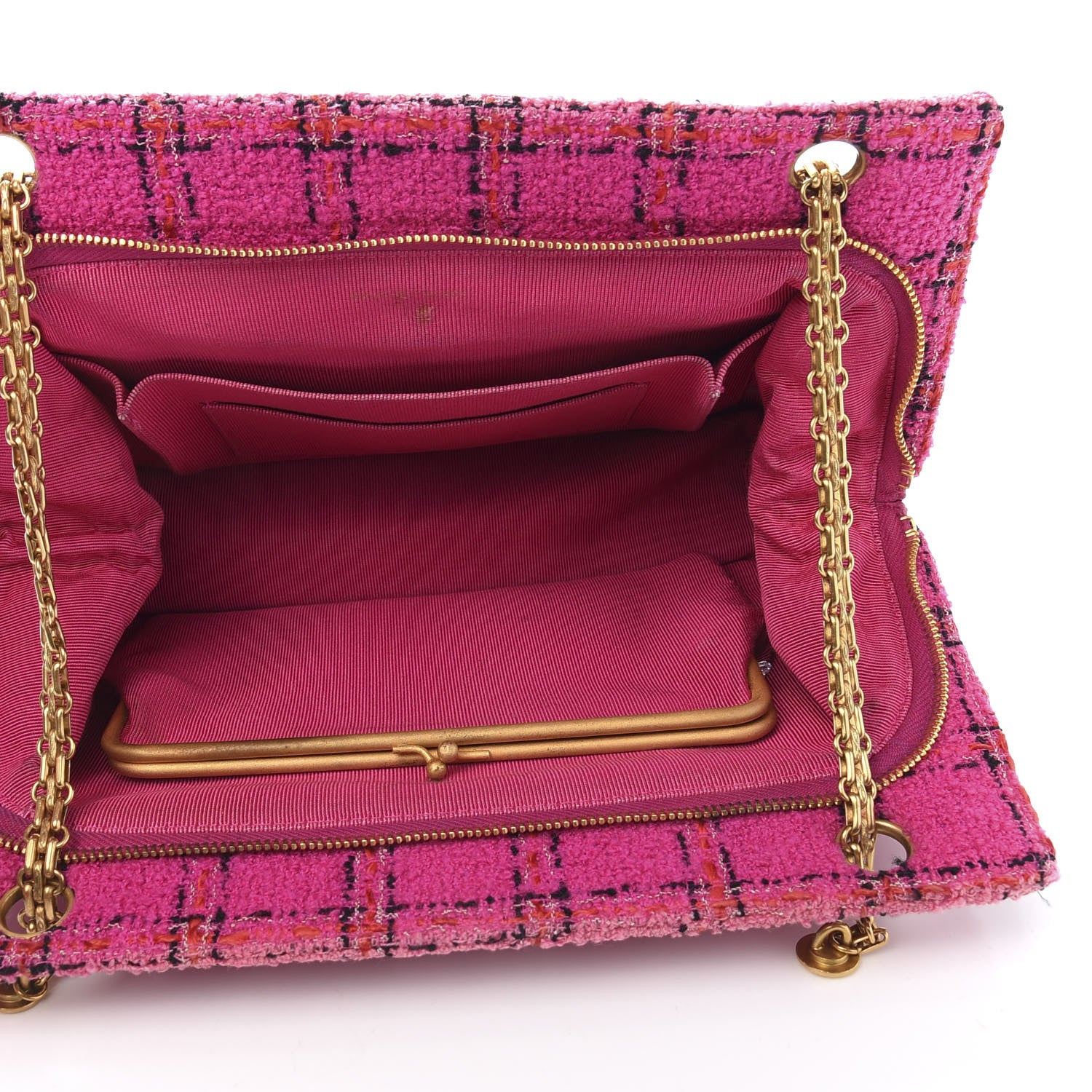 Chanel Tweed Crossbody Bag Pink 6 of 15