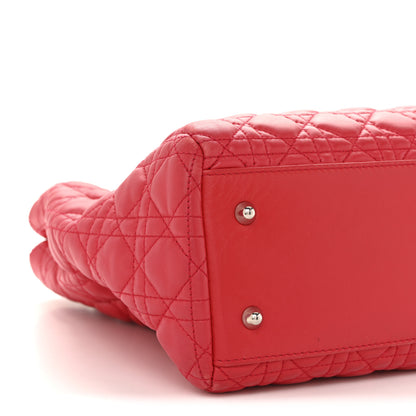 Christian Dior Lambskin Cannage Large Dior Soft Shopping Tote Fuchsia 9 of 14