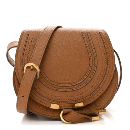 Chloe Calfskin Mini Marcie Round Crossbody Bag Tan 1 of 10