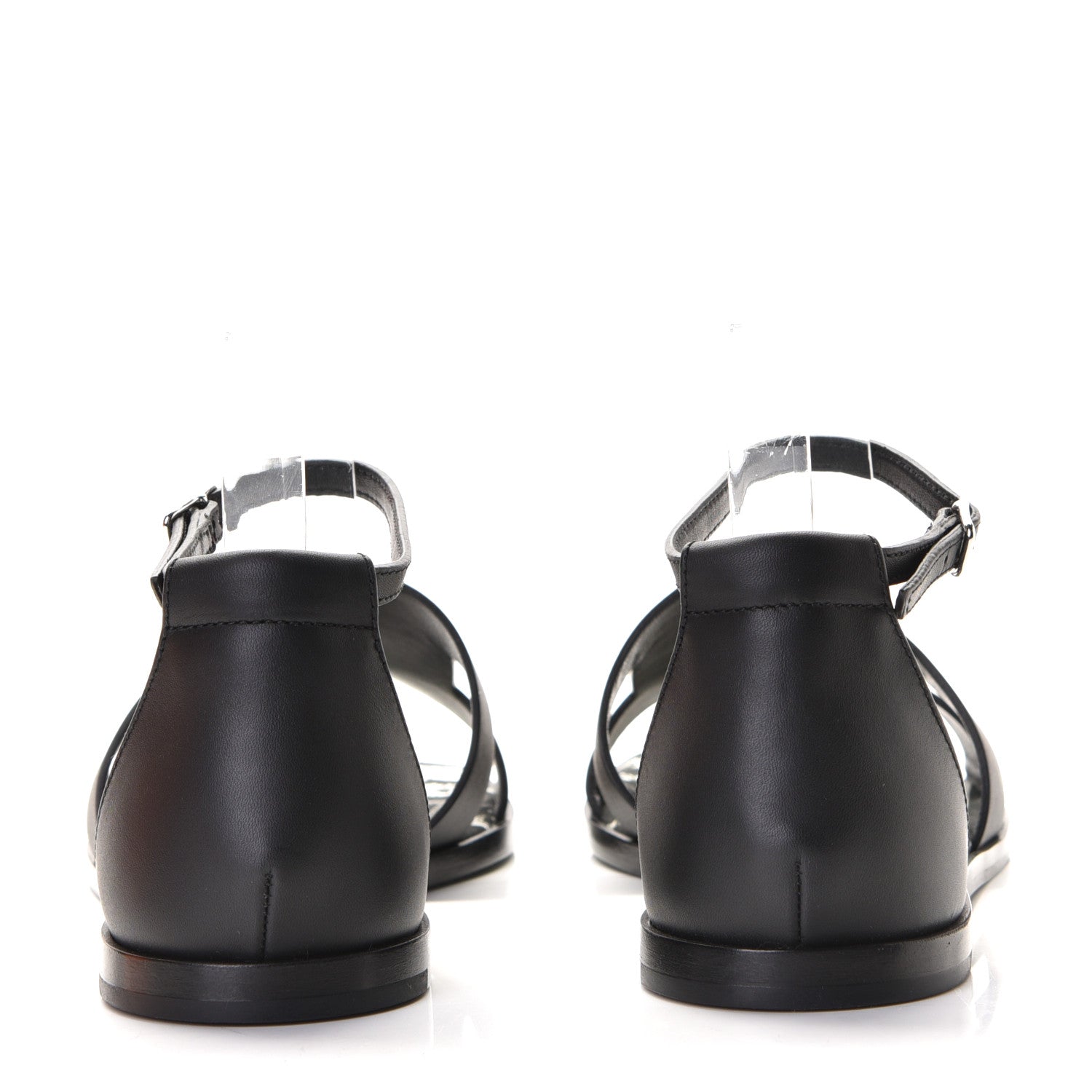 Hermes Calfskin Santorini Sandals 38 Black 5 of 7