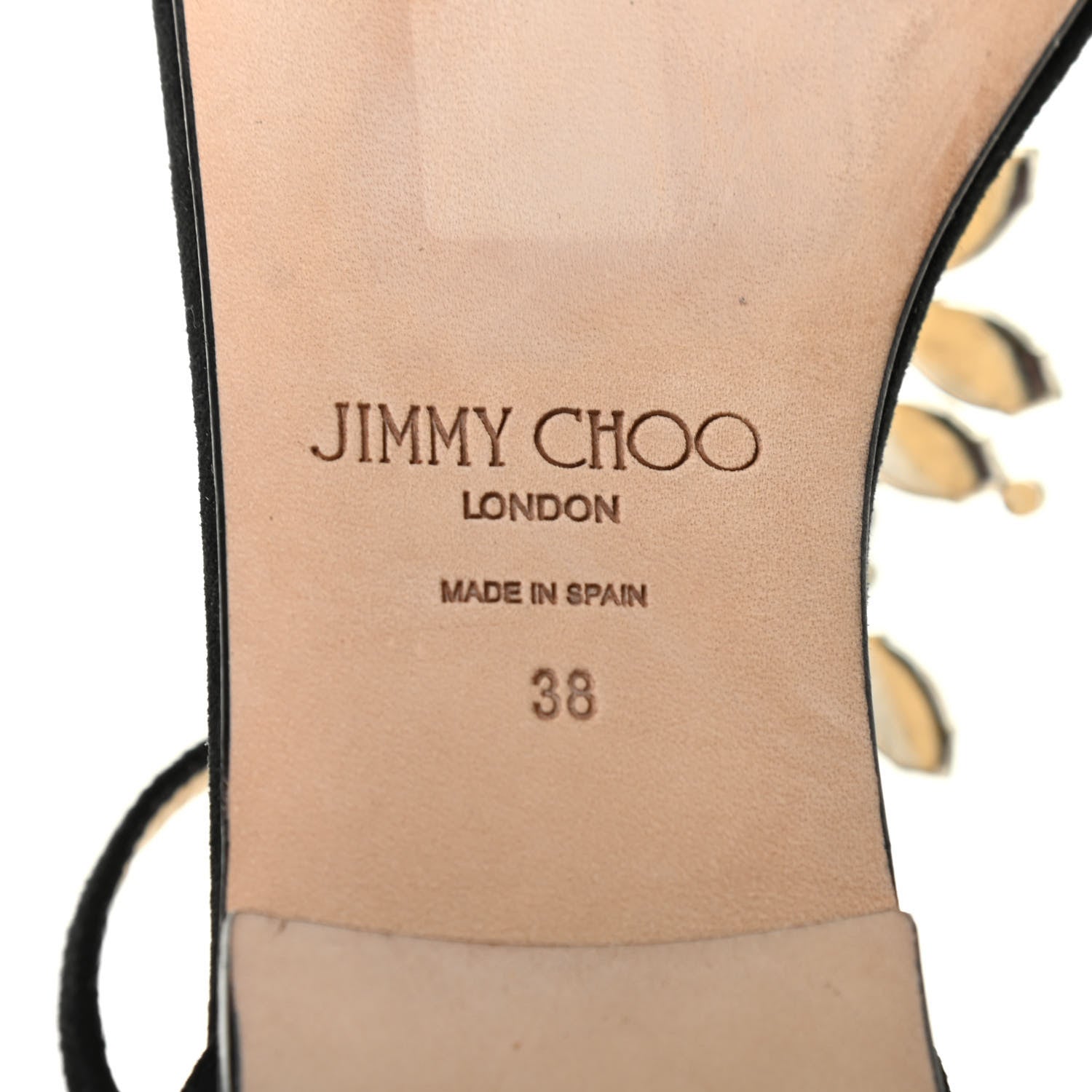 Jimmy Choo Suede Crystal Averie T-Strap Flat Sandals 38 Black 7 of 7