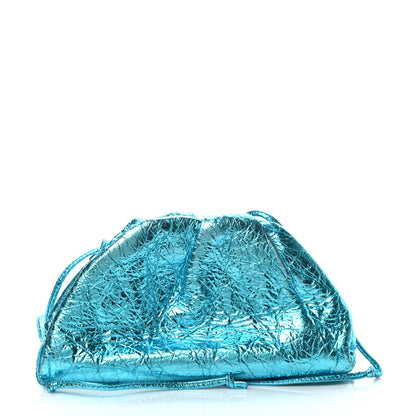 Bottega Veneta Metallic Crushed Calfskin The Mini Pouch Sky Blue 1 of 8