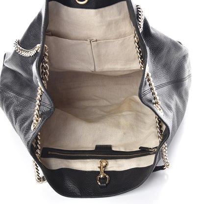 Gucci Pebbled Calfskin Large Soho Chain Shoulder Bag Black 5 of 9