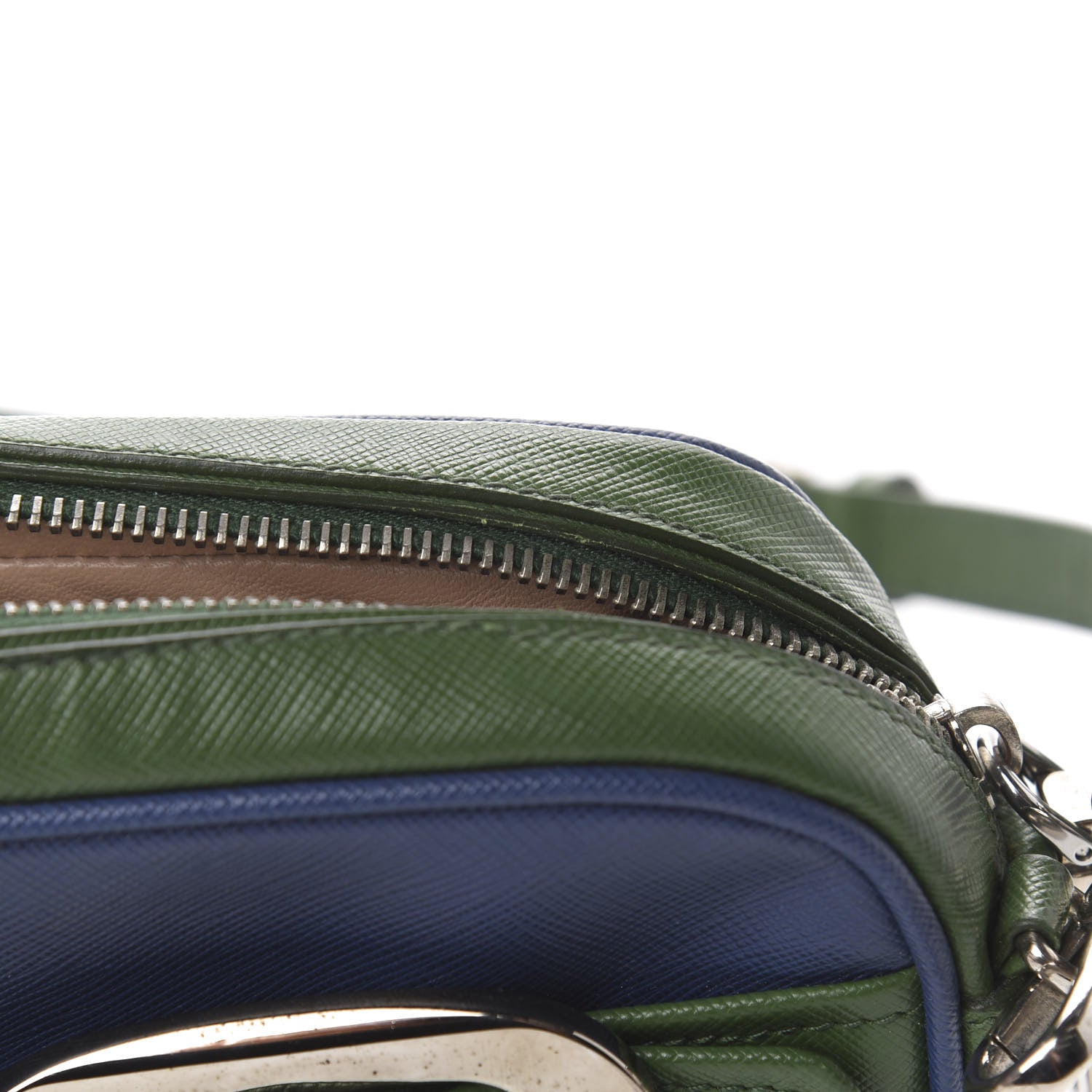 Prada Saffiano Buckle Bi-Color Camera Bag Bluette Lari 13 of 16