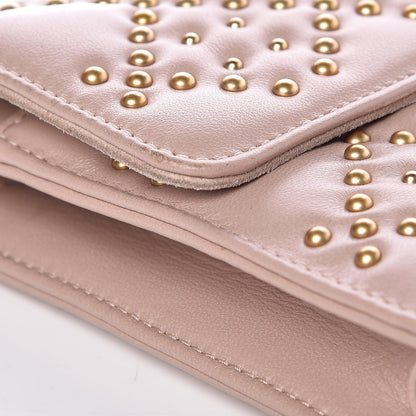 Christian Dior Lambskin Cannage Studded Dioraddict Wallet on Chain Clutch Nude 13 of 13
