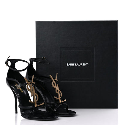 Saint Laurent Calfskin Cassandra 100 Sandals 38.5 Black 11 of 11