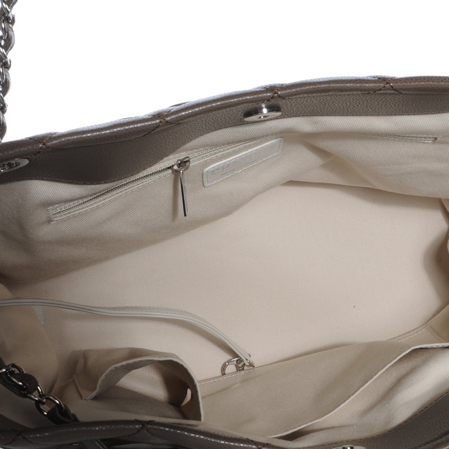 Caviar CC Timeless Soft Tote Taupe Fonce