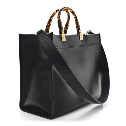 Fendi Vitello King Plexiglass Medium Fendi Sunshine Shopper Tote Black 3 of 12
