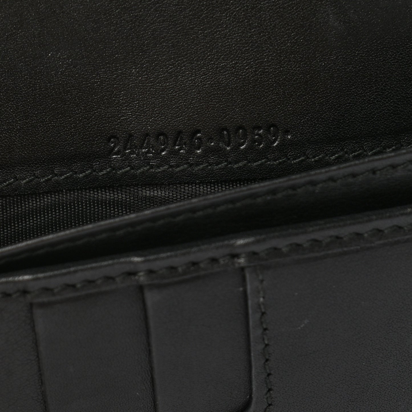 Guccissima Metal Bar Continental Flap Wallet Black