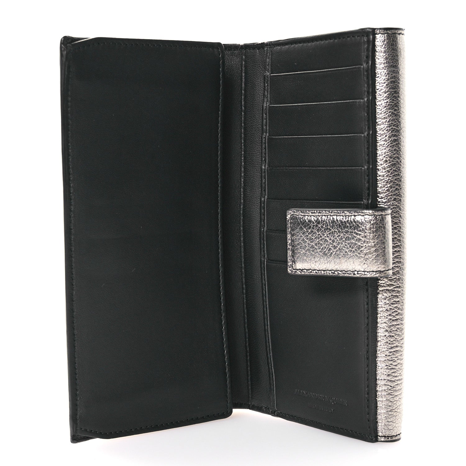 Alexander McQueen Metallic Calfskin Skull Continental Wallet Gunmetal 5 of 7