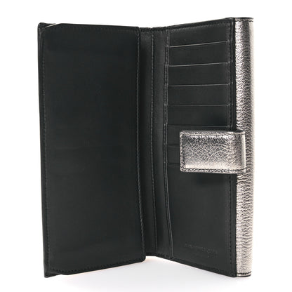 Alexander McQueen Metallic Calfskin Skull Continental Wallet Gunmetal 5 of 7
