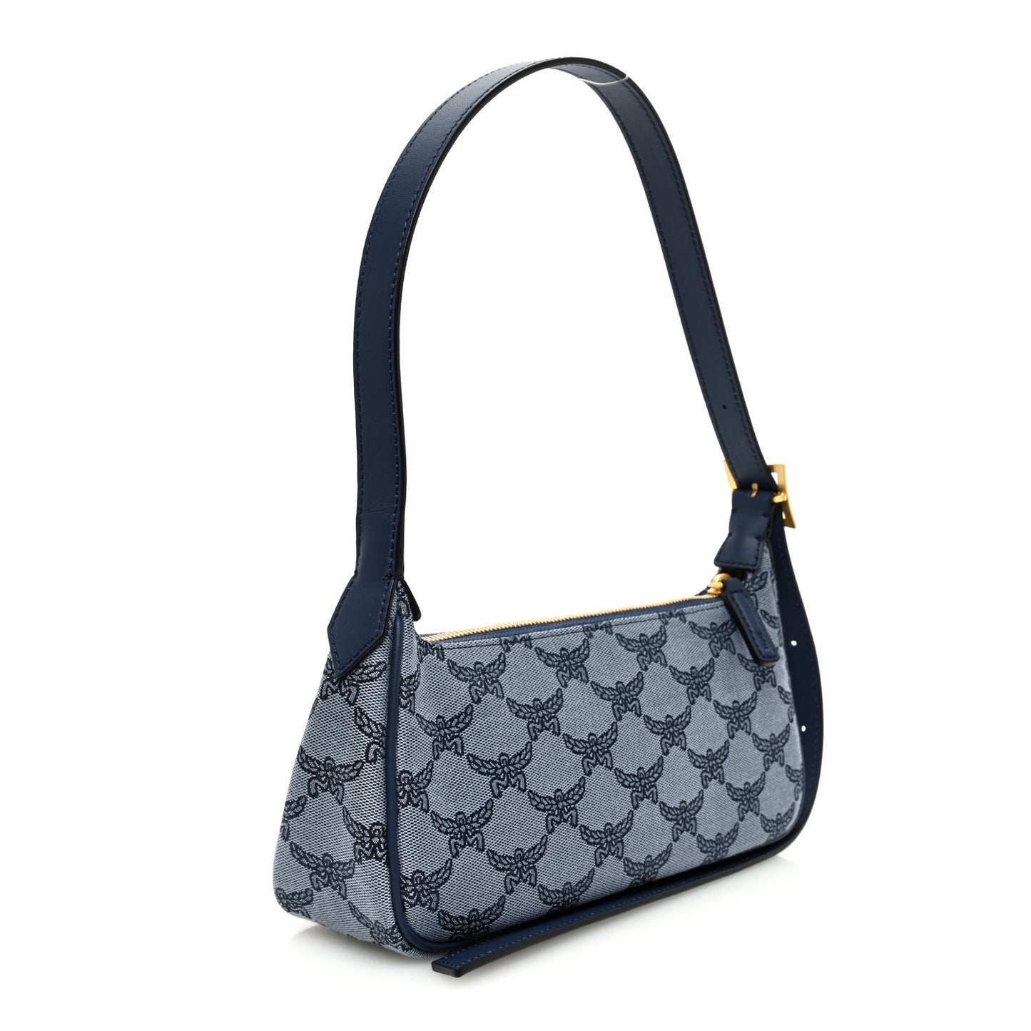Lauretos Jacquard Nappa Small Shoulder Bag Indigo