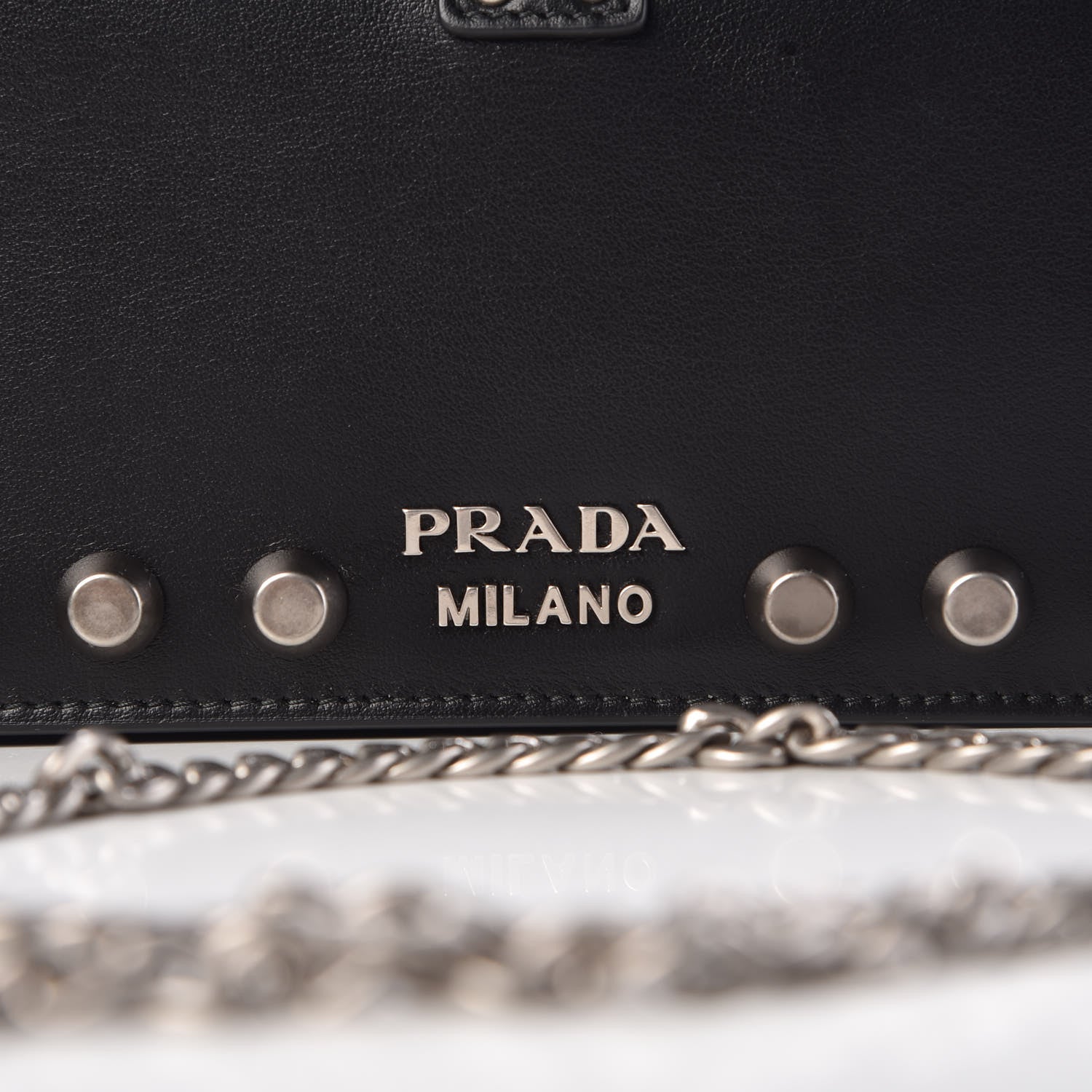 Prada City Calfskin Cahier Studded Mini Bag Black 9 of 9