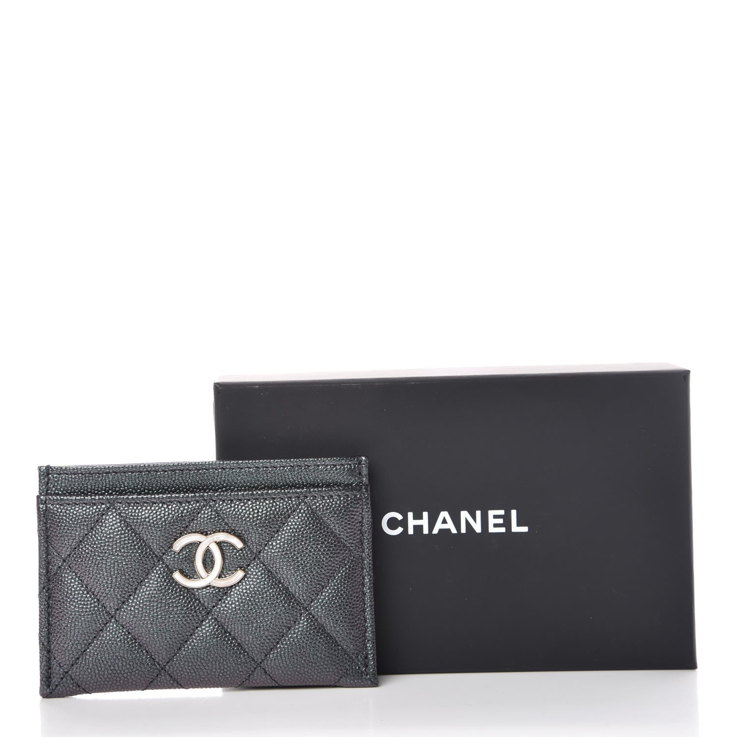 Chanel Iridescent Caviar Quilted Card Holder Black 9 of 9