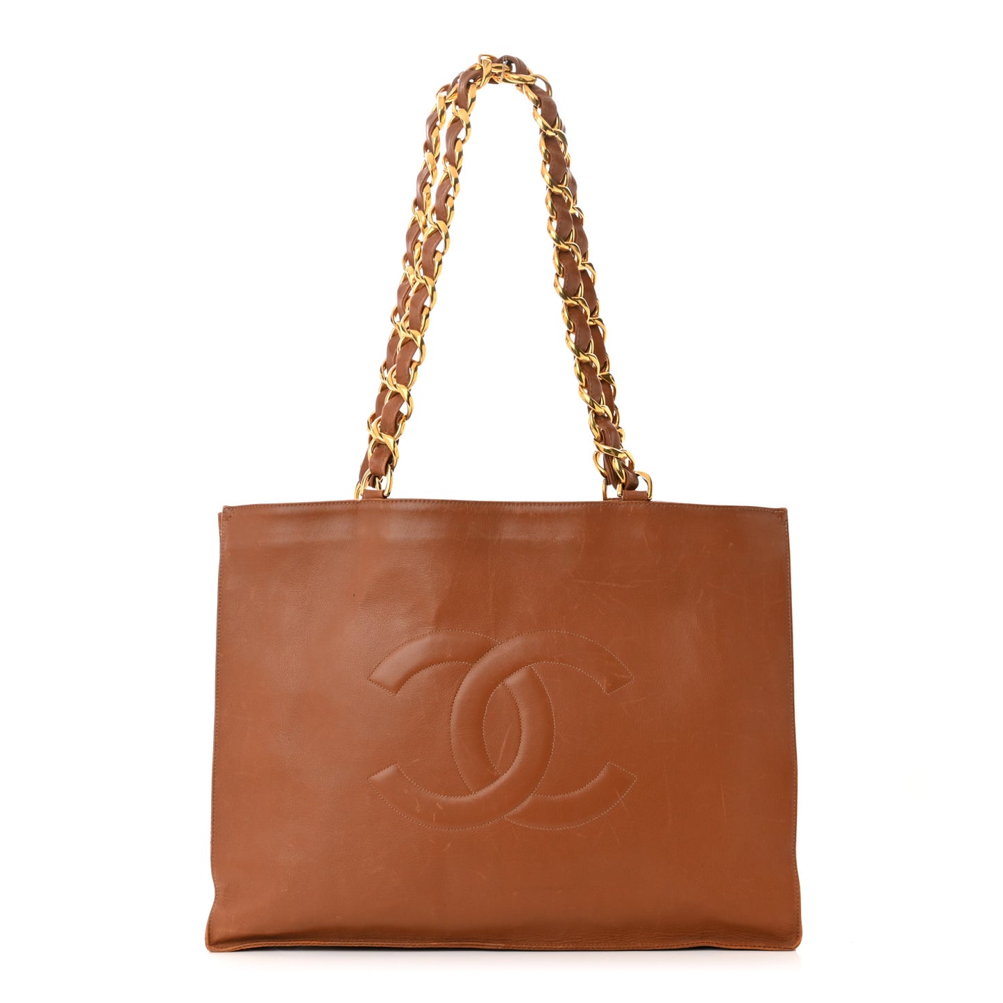 Lambskin Jumbo CC Shoulder Bag Brown
