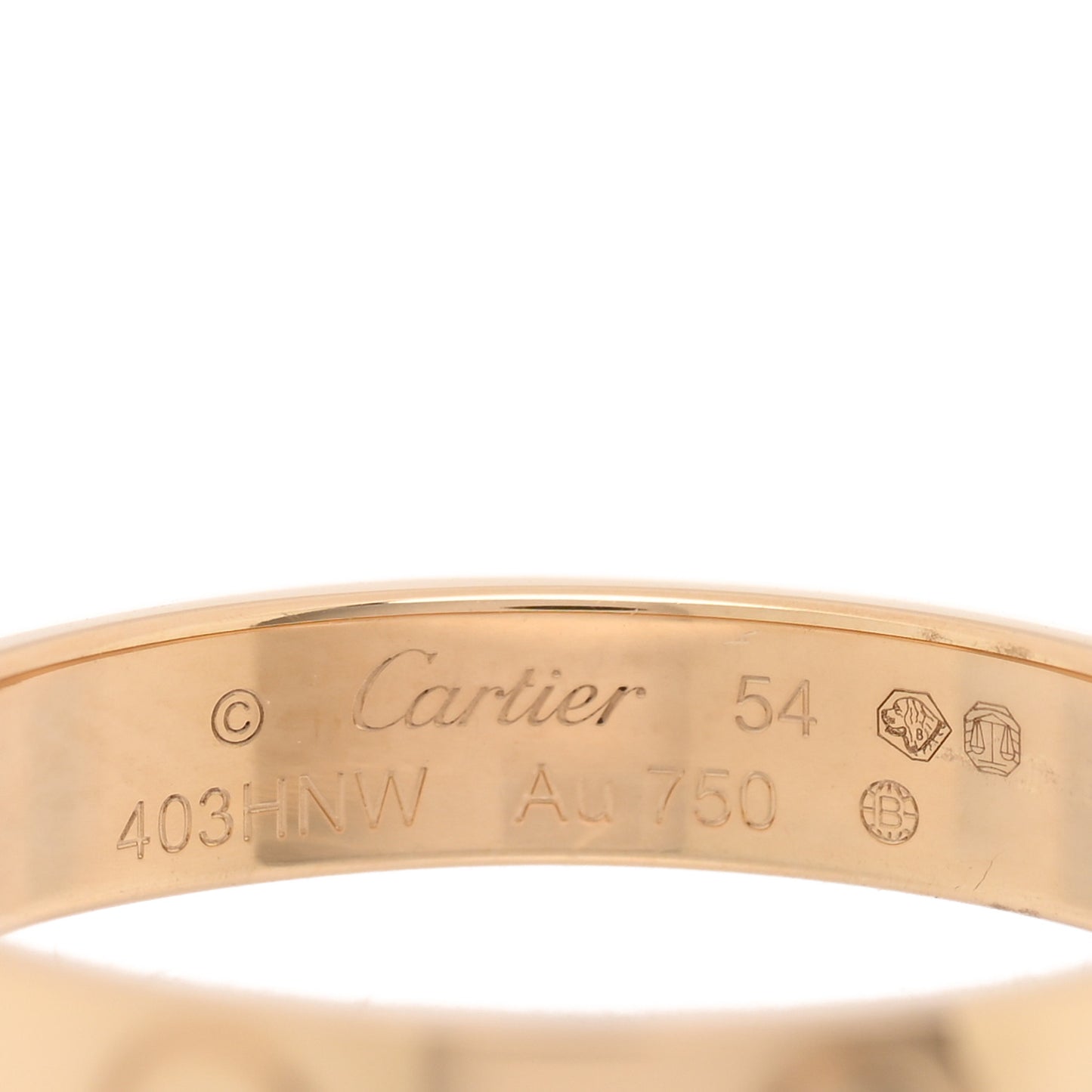 18K Yellow Gold 3.5mm LOVE Wedding Band Ring 54 7