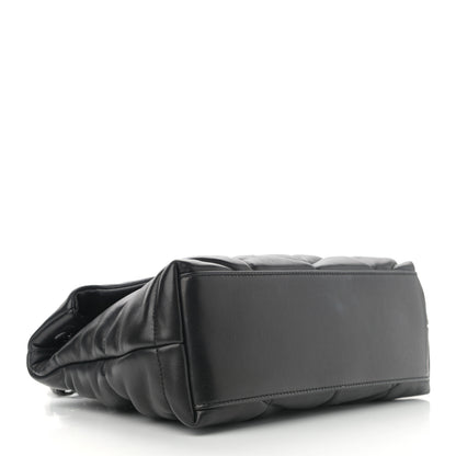 Saint Laurent Lambskin Quilted Small Loulou Puffer Monogram Chain Satchel Black 3 of 10