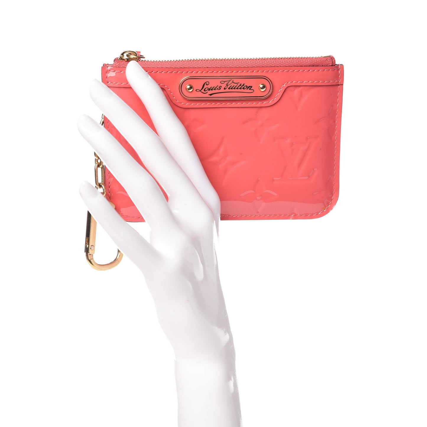 Vernis Key Pouch Rose Litchi