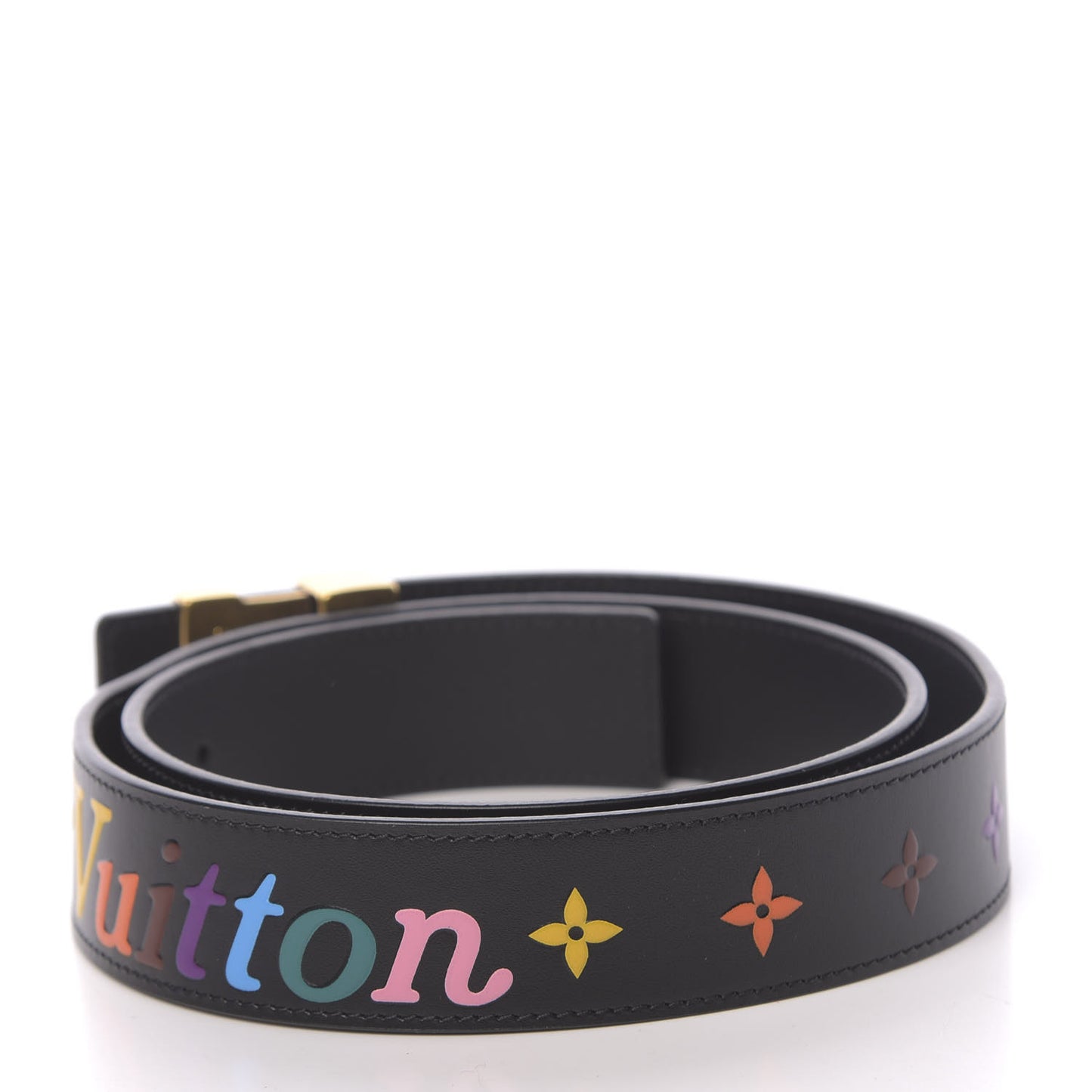 Calfskin 35mm LV New Wave Belt 90 36 Black