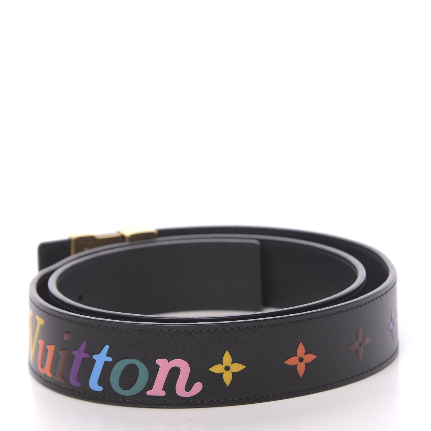 Louis Vuitton Calfskin 35mm LV New Wave Belt 90 36 Black 2 of 7