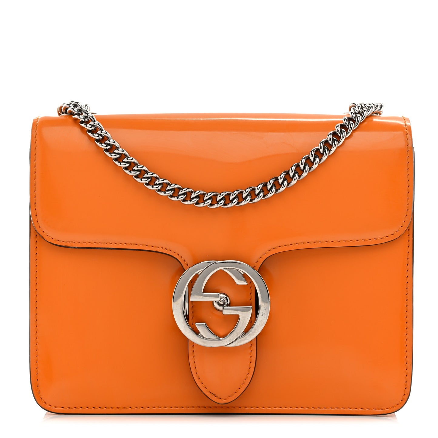 Shade Lux Calfskin Small Interlocking G Shoulder Bag Orange