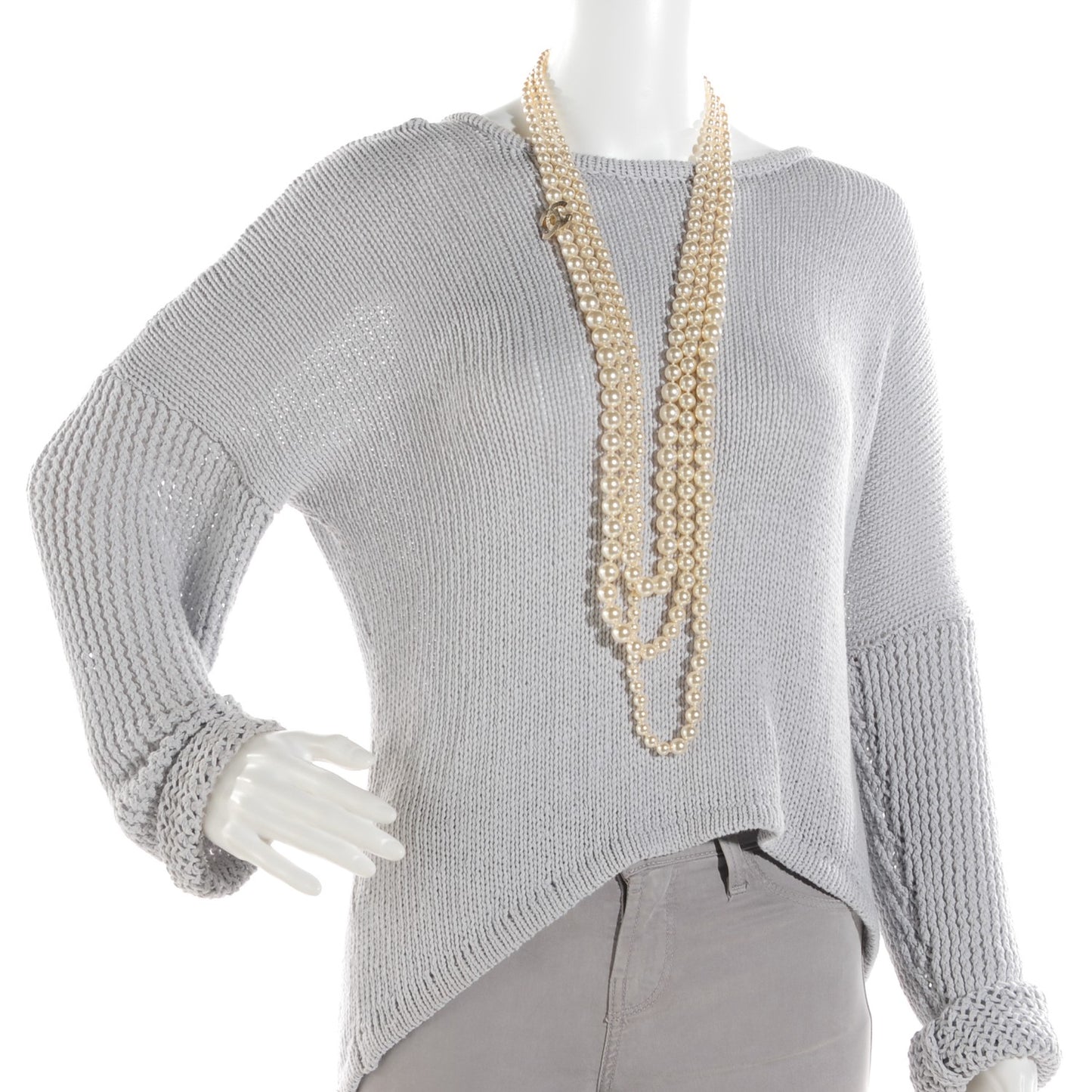 Pearl Multistrand CC Long Necklace Gold