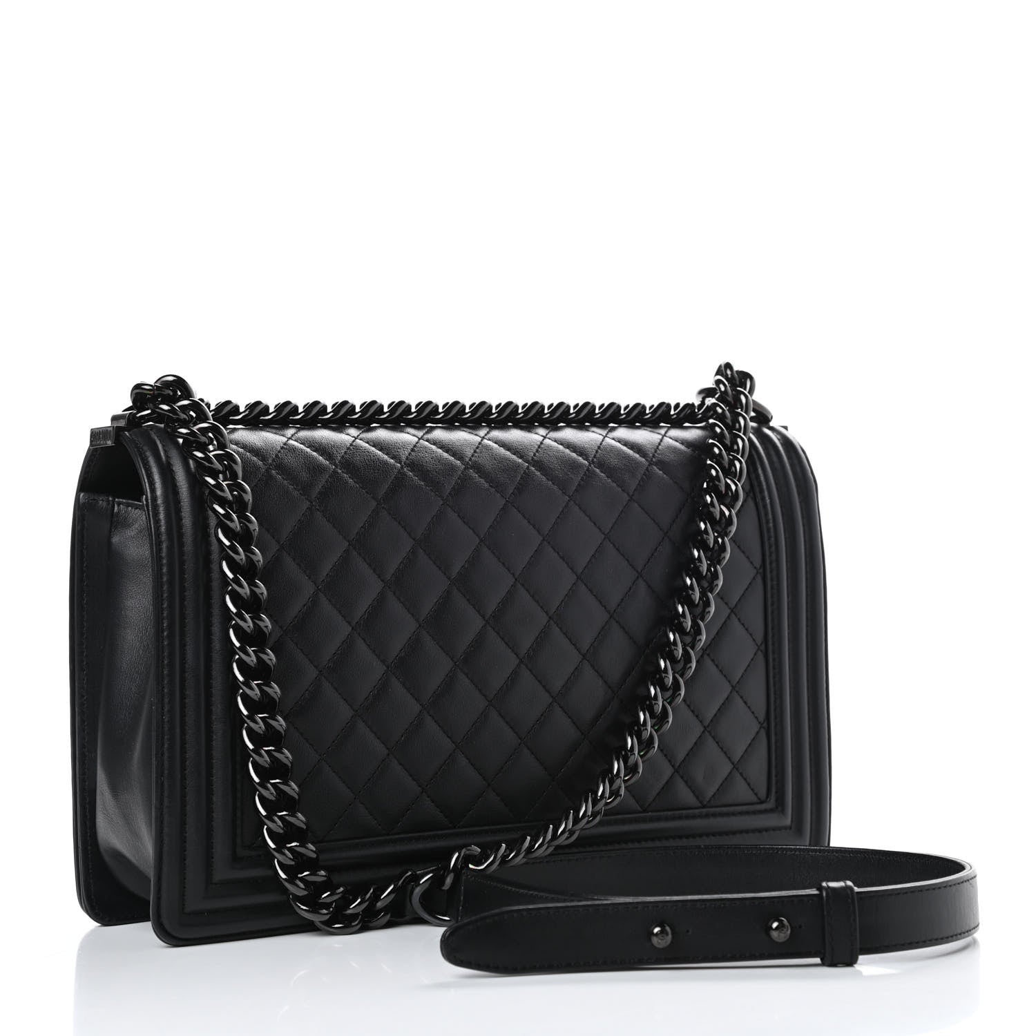 Chanel Calfskin Quilted New Medium Boy Flap So Black 3 of 13
