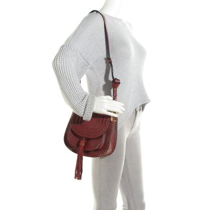 Chloe Calfskin Braided Small Hudson Shoulder Bag Sienna Red 2 of 7