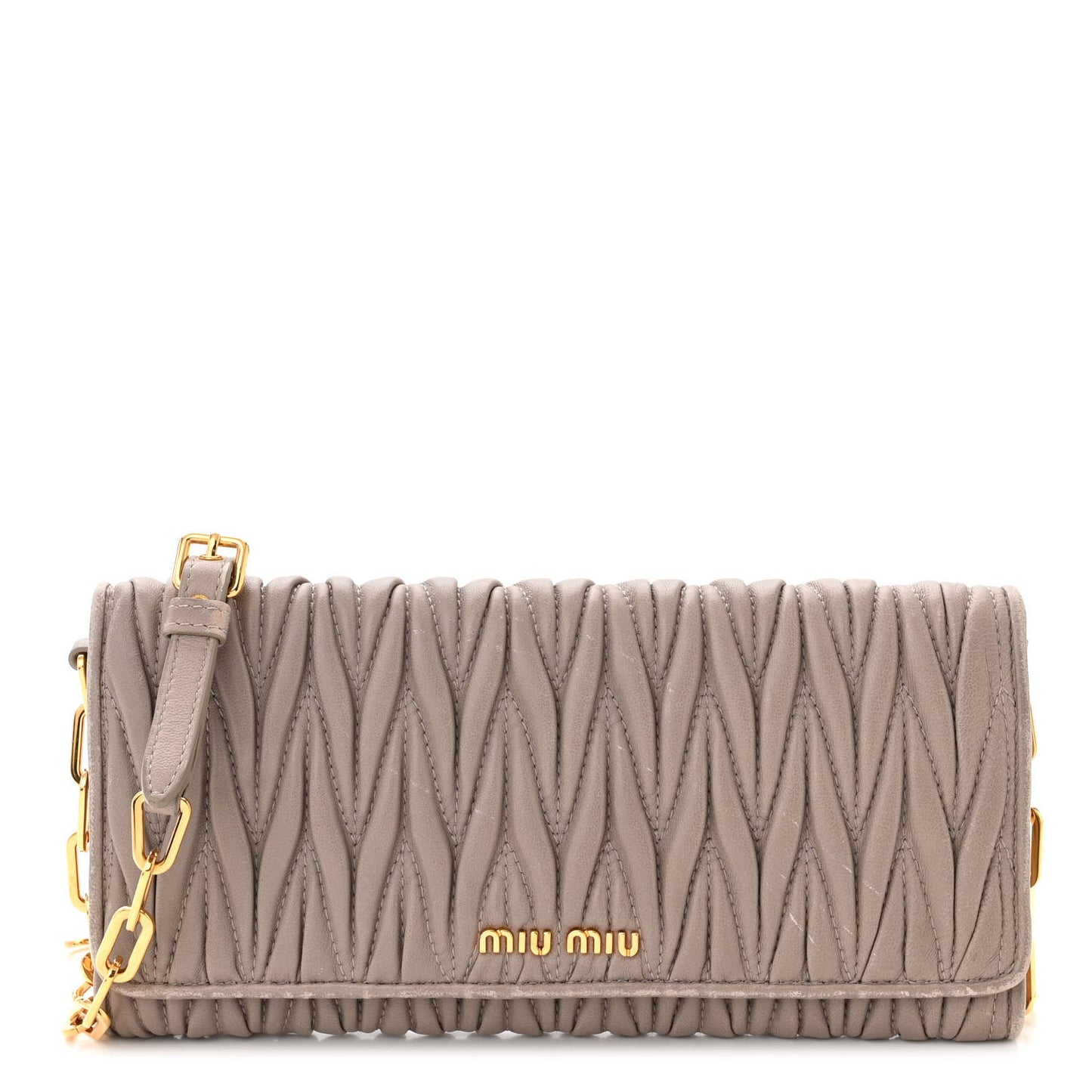 Nappa Matelasse Wallet On Chain Pomice