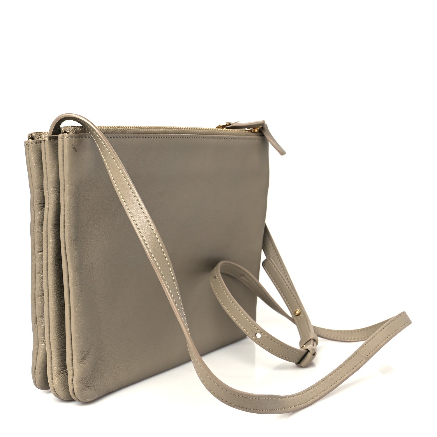 Celine Lambskin Large Trio Crossbody Bag Beige 3 of 12