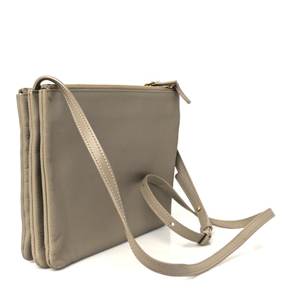 Celine Lambskin Large Trio Crossbody Bag Beige 3 of 12