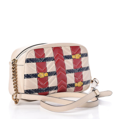 Gucci Calfskin Matelasse Trompe L'Oeil Print Small GG Marmont Chain Shoulder Bag White 3 of 17