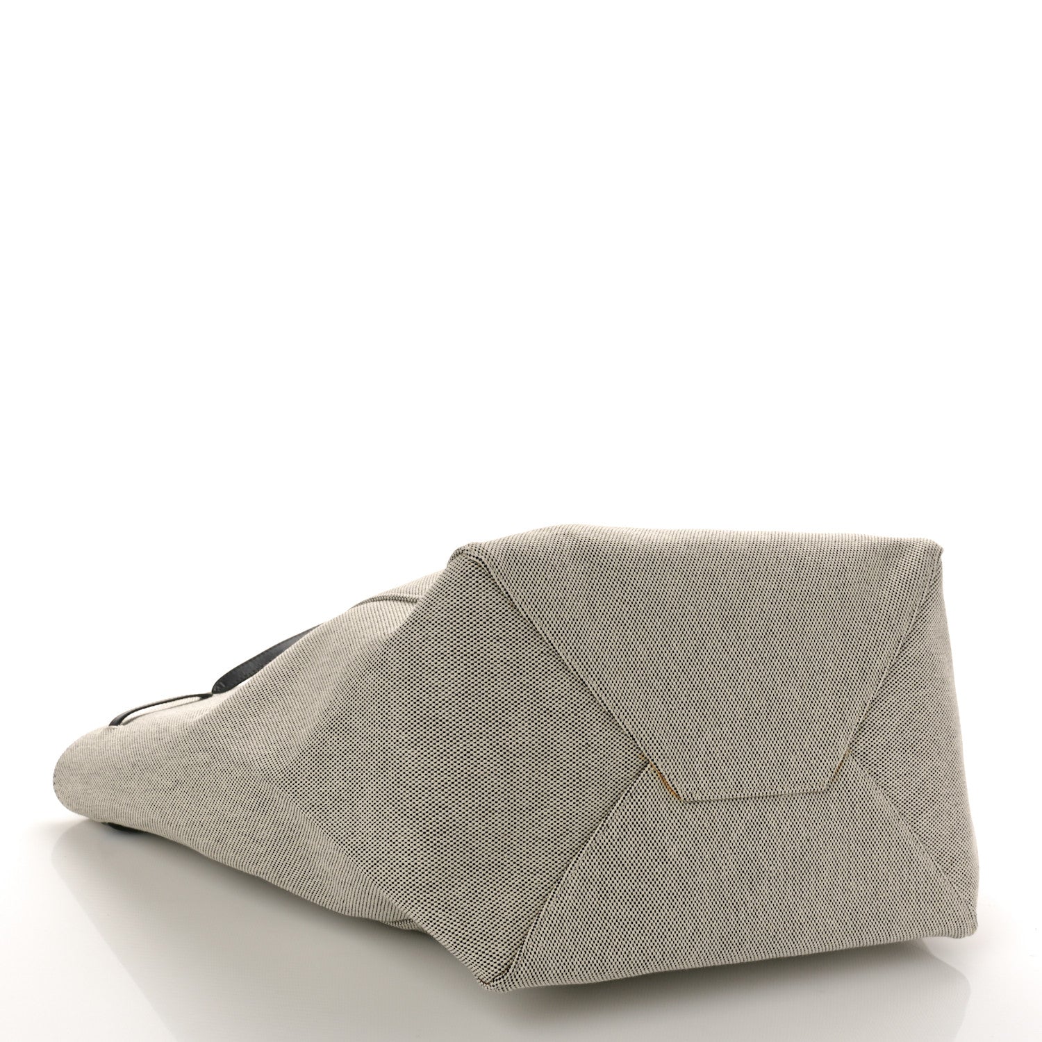 Celine Felt Calfskin Medium Belt Cabas Phantom Black Beige 4 of 12