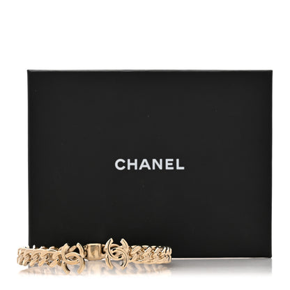 Chanel Metal CC Chain Link Choker Necklace S Gold 5 of 5
