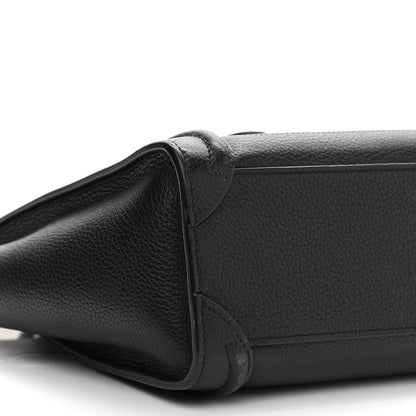 Celine Drummed Calfskin Nano Luggage Black 9 of 11