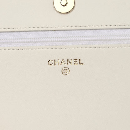 Chanel Caviar Quilted Boy Wallet On Chain WOC White 6 of 13