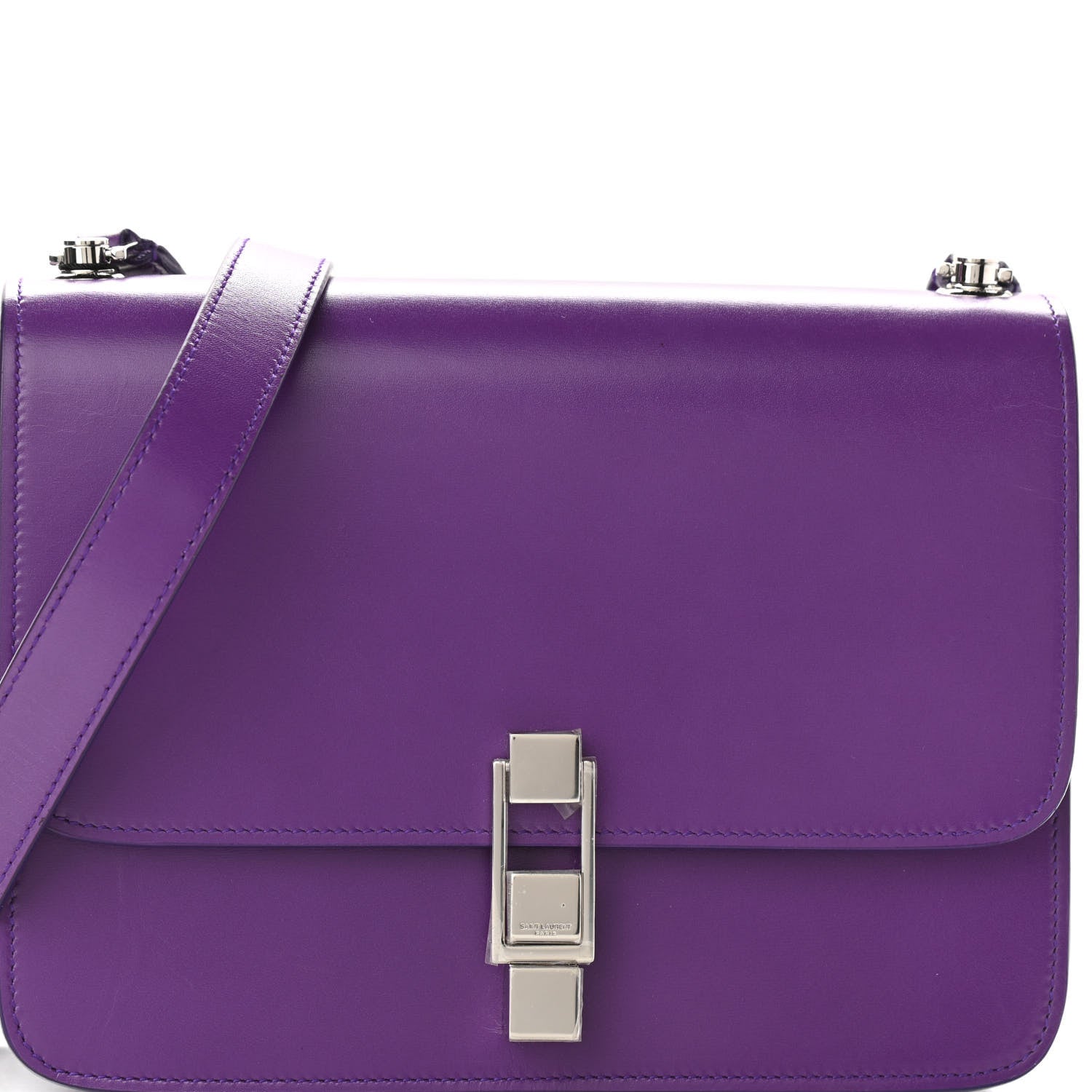 Saint Laurent Smooth Calfskin Carre Satchel Purple 7 of 11