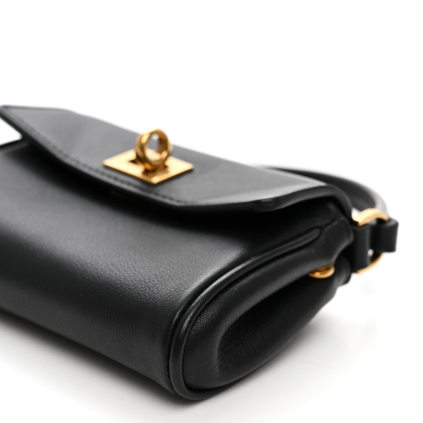 Smooth Calfskin Rodeo Micro Bag Charm Black
