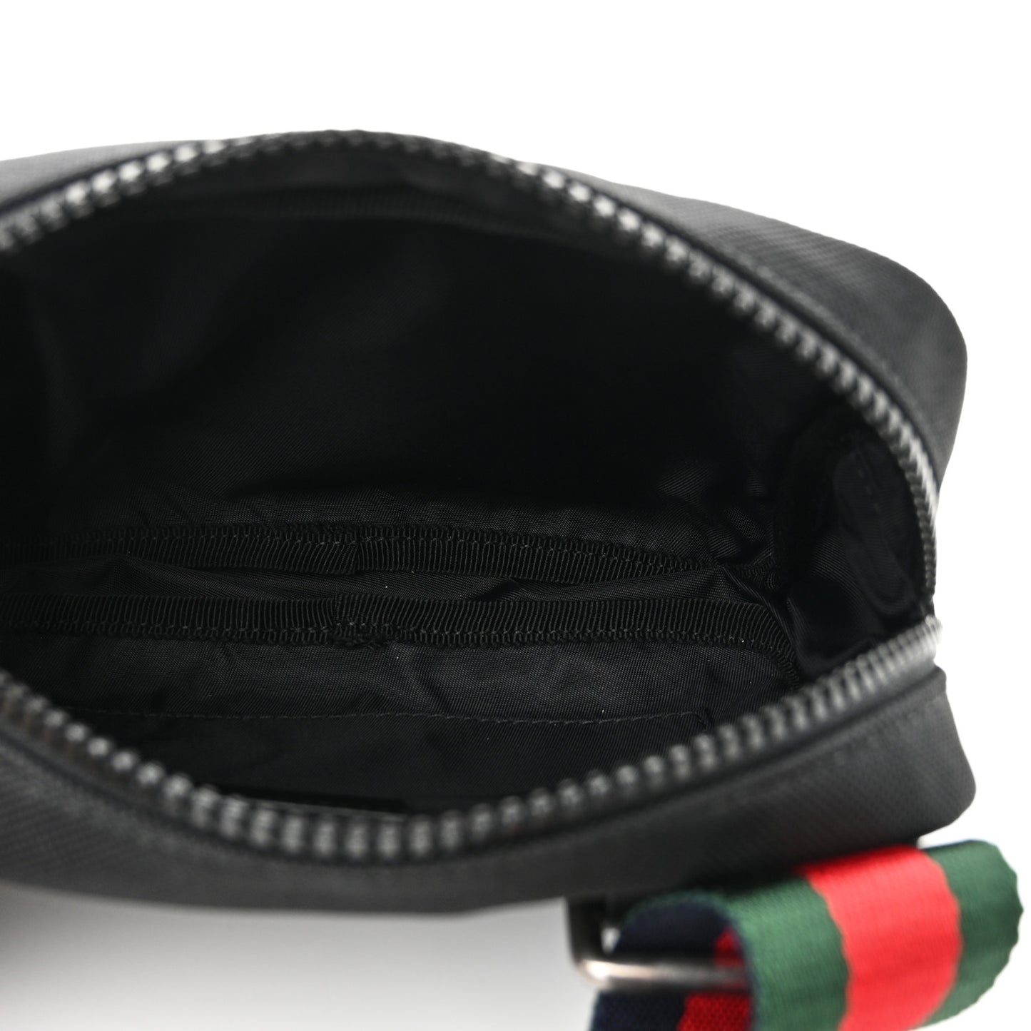 Canvas Web Tiger Embroidered Messenger Bag Black