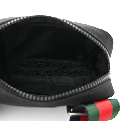 Gucci Canvas Web Tiger Embroidered Messenger Bag Black 5 of 10