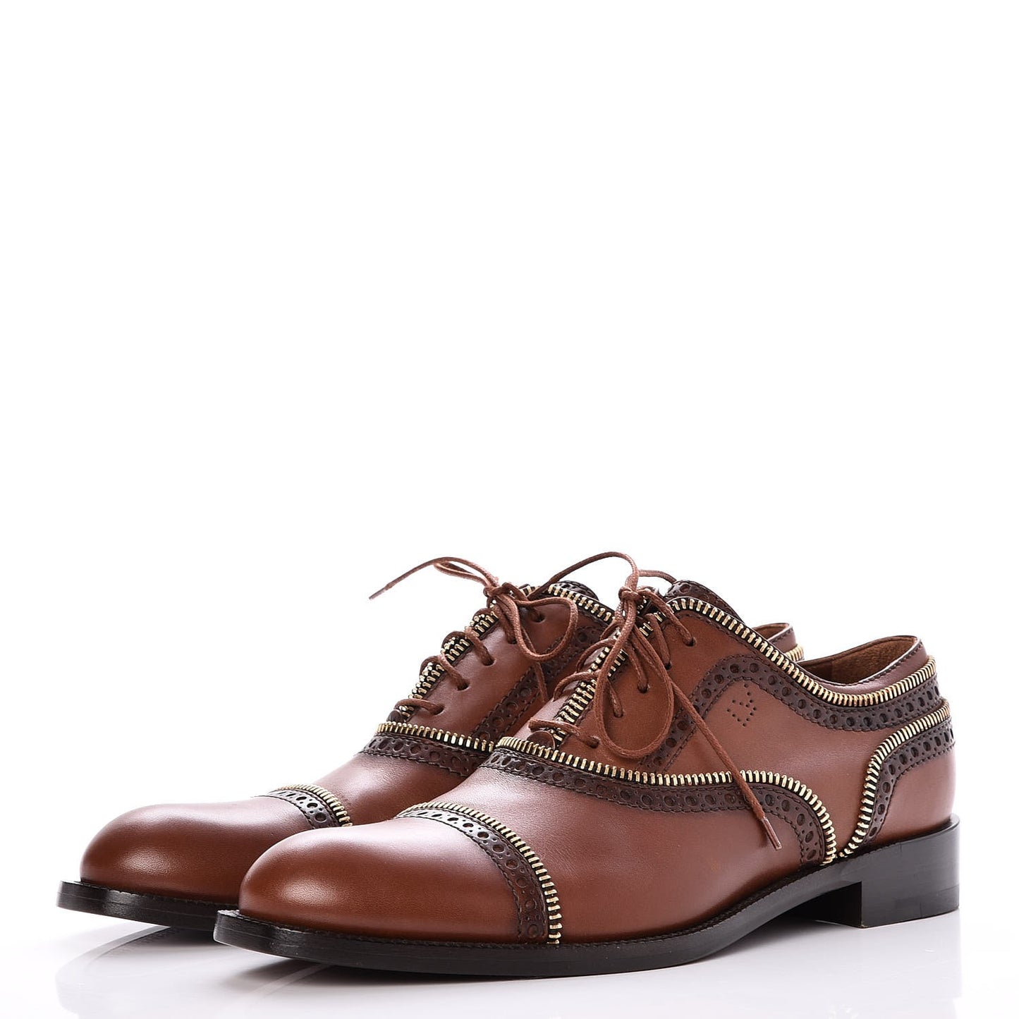 Calfskin Tomboy Richelieu Oxford Flats 37.5 Cognac