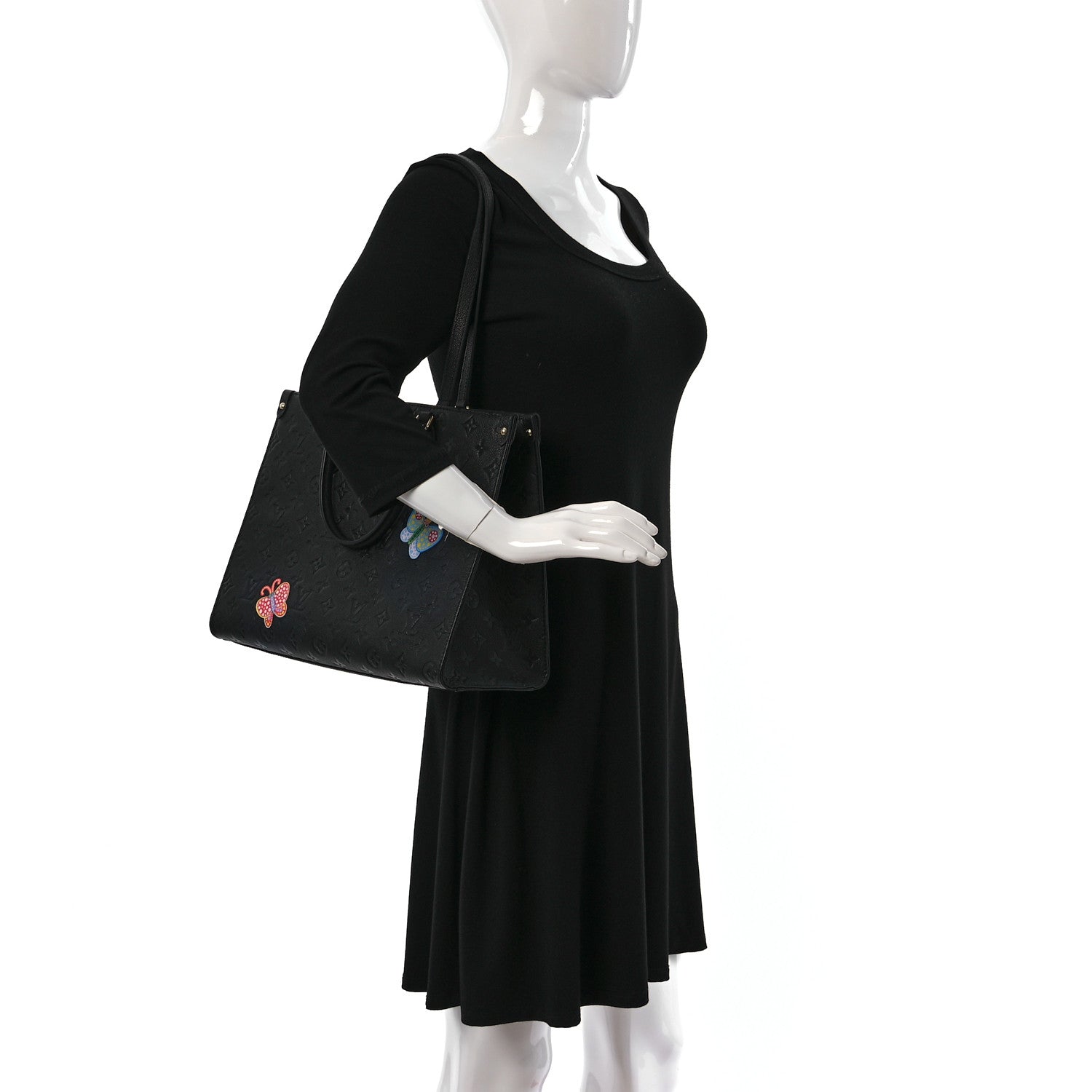 Louis Vuitton LV X YK Empreinte Inlaid Kusama Flowers Onthego MM Black 2 of 10