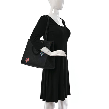 Louis Vuitton LV X YK Empreinte Inlaid Kusama Flowers Onthego MM Black 2 of 10