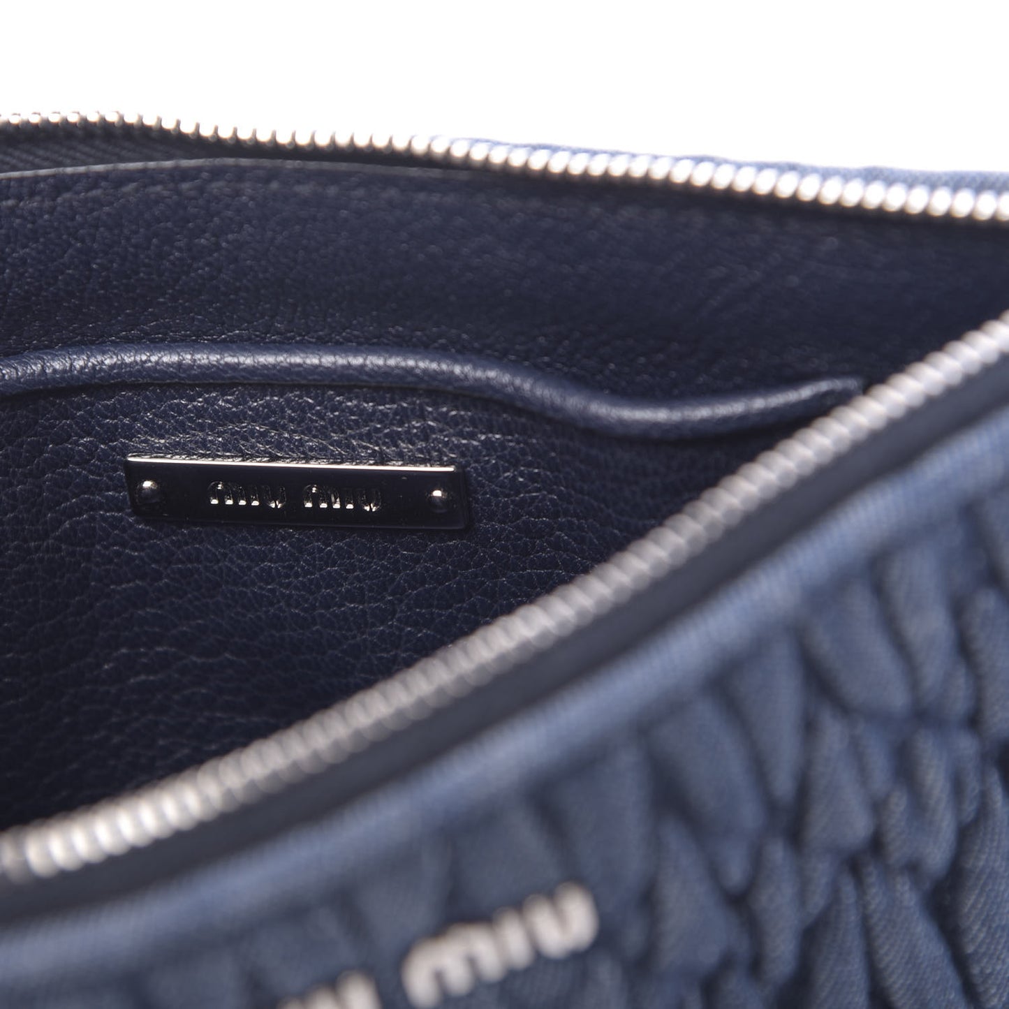 Denim Matelasse Crystal Chain Crossbody Bag Blue