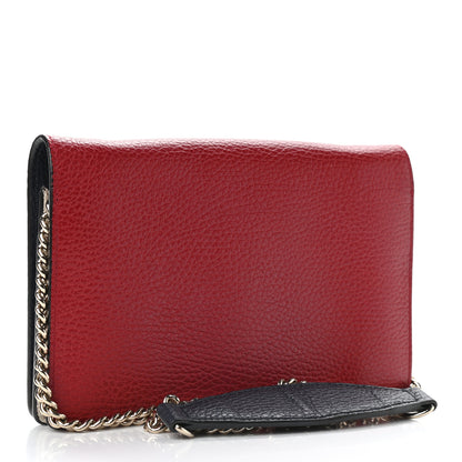 Gucci Dollar Calfskin Soho Wallet On Chain Hibiscus Red Mystic White Blue 2 of 10