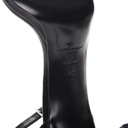 Saint Laurent Calfskin Jane 80 Ankle Strap Sandals 40 Black 6 of 8