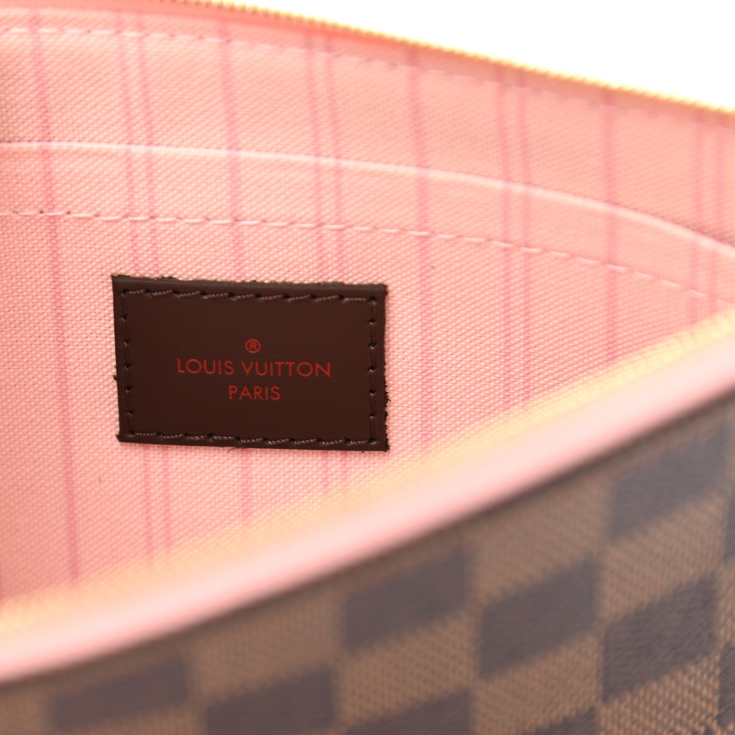Louis Vuitton Damier Ebene Neverfull MM GM Pochette Rose Ballerine 6 of 7
