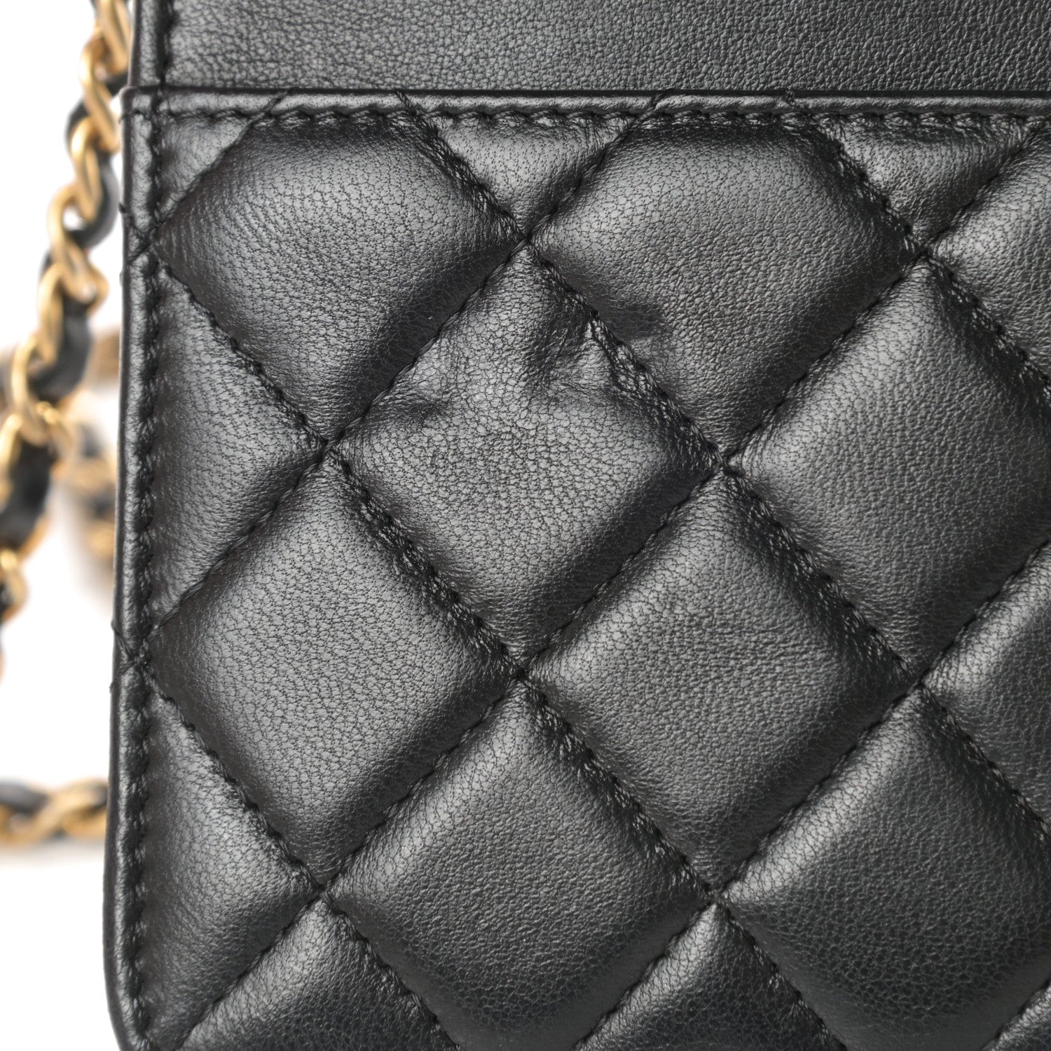 Chanel Lambskin Quilted Boy Wallet On Chain WOC Black 12 of 16
