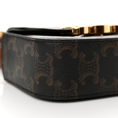 Celine Triomphe Canvas Calfskin Mini Claude Tan 9 of 13